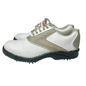 Footjoy Greenjoys Women's Golf Shoes White Tan 6.5 Soft Spikes